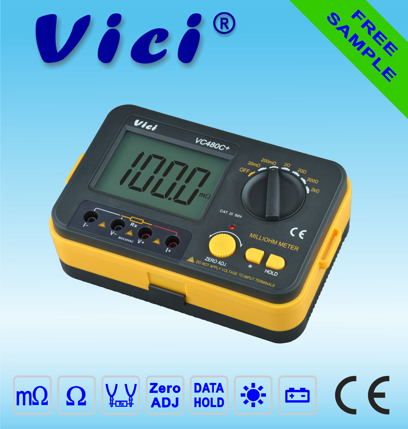 VC480C+   3 1/2 Digital Milli-ohm Meter