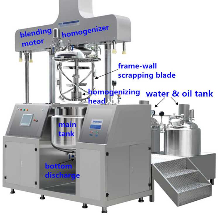 Facial cream vacuum mixer making machine