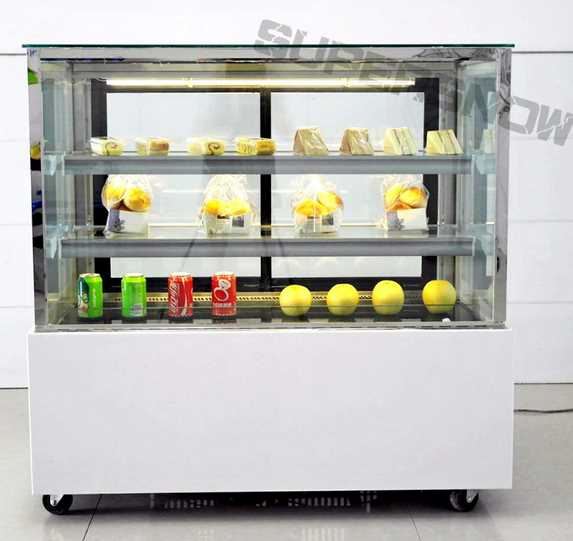 Convenience Store Front Right Angle Glass Refrigerated Chocolate Bakery Cake Display Cabinet