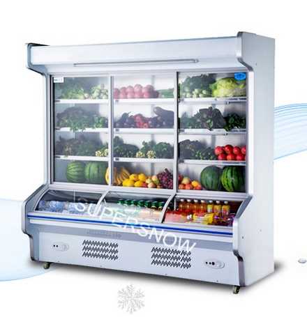 Upright Supermarket Used Showcase and Glasses Food display Refrigerated Showcase