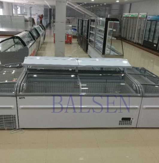 popular commercial island freezer/deep freezer display frozen food