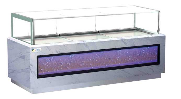 Luxury upright refrigeration sweet cake freezer and showcase