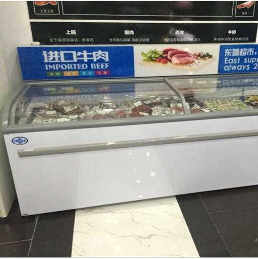 R290 supermarket commercial chest freezer with compressor self-contained inside