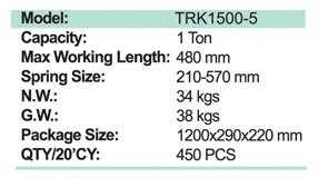 Place of Origin: Jiangsu, China (Mainland) Brand Name: TORIN Model Number: TRK1500-5 material: steel fine lift: Auto Maintenance Capacity: 1 ton