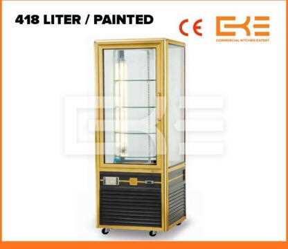 Painted Body Rotating Showcase Rotating Glass Showcase Electric Rotating Cake Display Case Cabinet