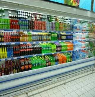 glass door supermarket freezer display