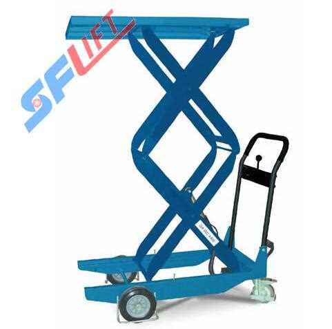 CZD 203 Series Mobile Manual Hydraulic Scissor Lift Table Trolley 