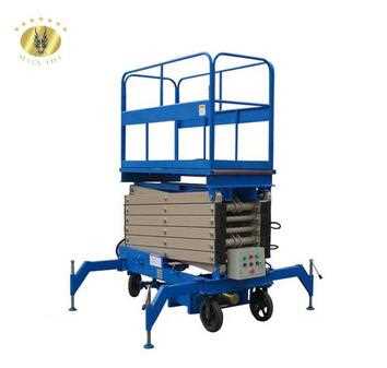5m high raised hydraulic mobile electro scissor working open platform lifte table with handrail