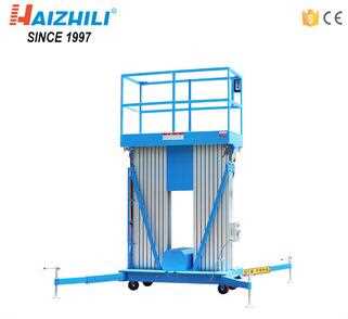 10m Lifting Height Double Masts Aluminum Alloy Elevating Aerial Work Platform
