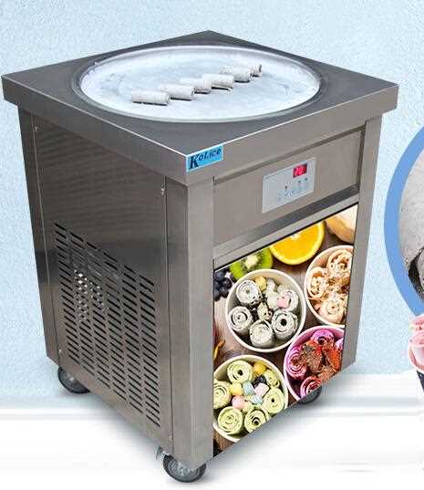 Flat single pan fried ice cream machine ice cream roller
