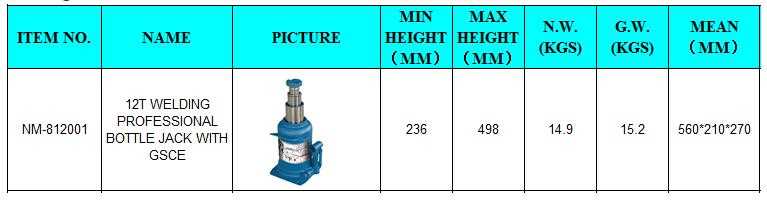 Use: Car Jack Type: Bottle Jack Capacity (Load): 11-20T Max Height: 498mm Min Height: 236mm Certification: ISO9001 Place of Origin: Zhejiang, China (Mainland) Brand Name: Xracing Model Number: NM-812001 Warranty: 1 Years Market: worldwide LOGO: as customized Packing: as customized Payment: TT L/C Sample: 7-10days Delivery time: 30-45days ODM/OEM: Yes Feature: fashion&durable