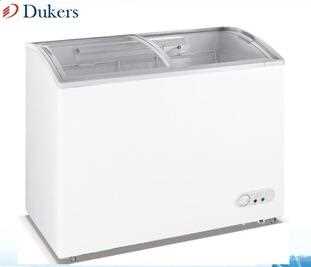 Curved glass door chest freezer WD-330Y with branding