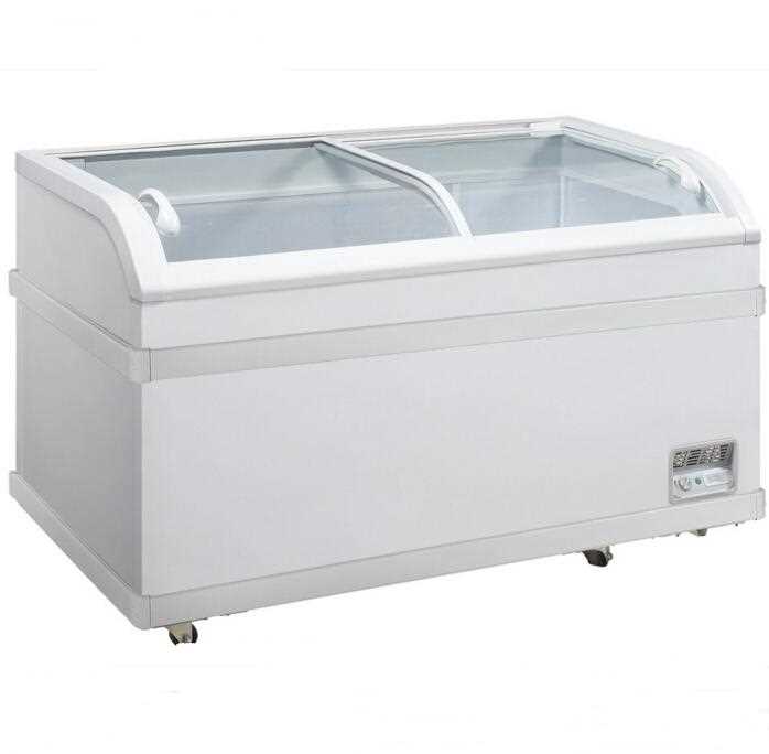 Commercial Freezer Curved Glass Door Chest Freezer