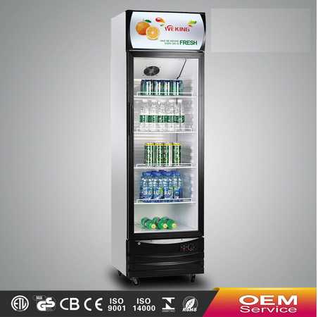 Single door glass display commercial showcase refrigerator 