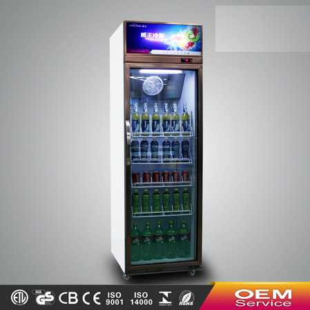 Supermarket equipment commercial showcase single door glass display showcase refrigerator 