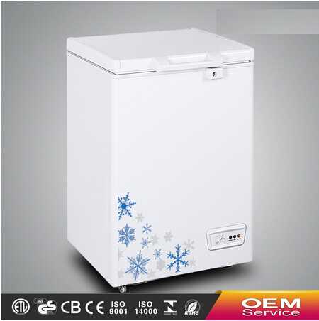 Chinese OEM Wholesale Color Painted Handle Lock Sliding Glass Door Chest Freezer CF-108(95L) with CE CB Certificate 