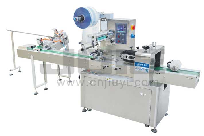 JY-350F Flow wrapping machine with automatic feeder (Special for bearing and tapes)