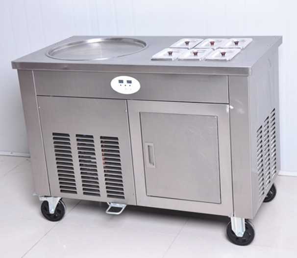 Single Pot Fried Roll Ice Cream Machine With Six Cooling Holes 