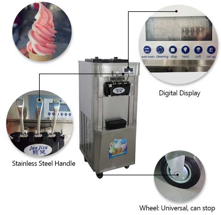 precooling air pump soft ice cream machine