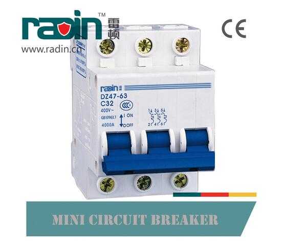  Dz47-63 Series ISO9001-2000 Mini Circuit Breaker 3p 20A MCB