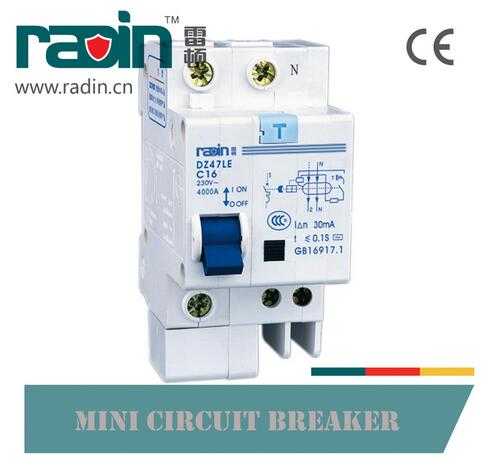 Dz47le-63 Series Leakage Miniature Mini Circuit Breaker 16A ELCB