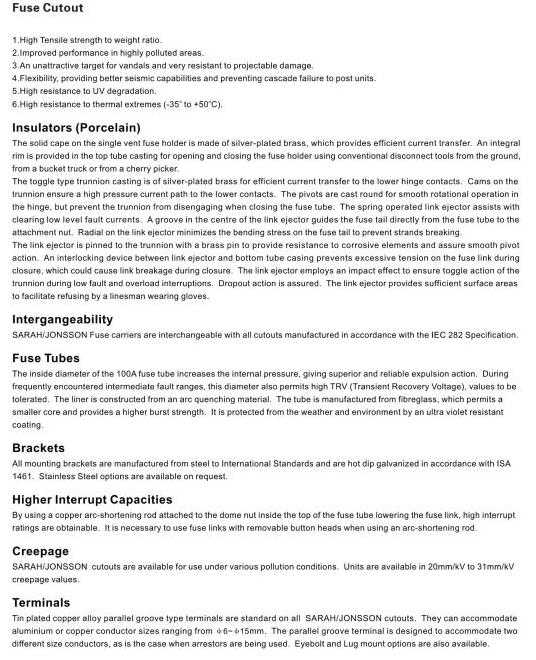 Scj-1 Series Low Voltage TT Fusing Speed Fuse Cutout 