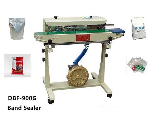 DBF-900G Gas Filling Plastic Bag Coding Sealing Continuous Band Sealer