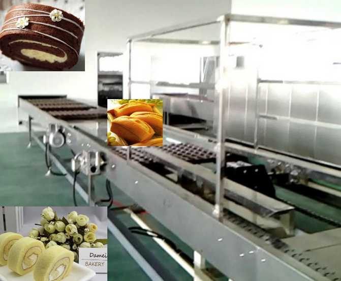 swiss roll maker/ swiss roll cake making machine/ swiss roll production line 