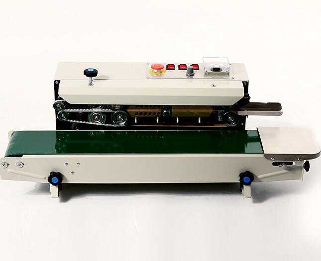 Food tray foil bags heat horizontal continous band sealer sealing machine 