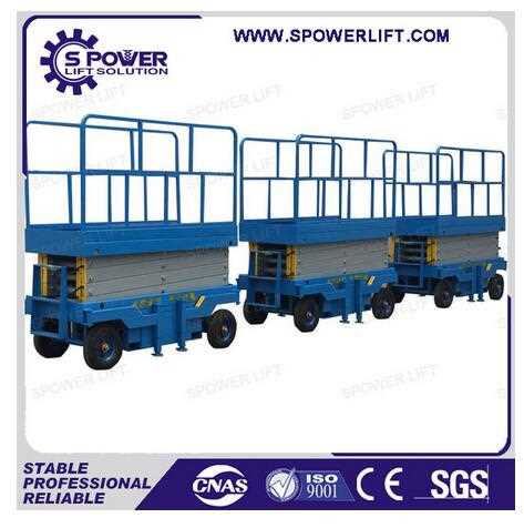 Indoor outdoor used electric power mobile scissor warehouse platform lift 