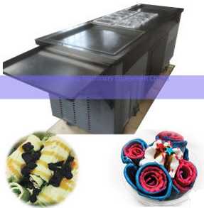Thailand Rolled Double Flat Pan Fried Ice Cream Machine