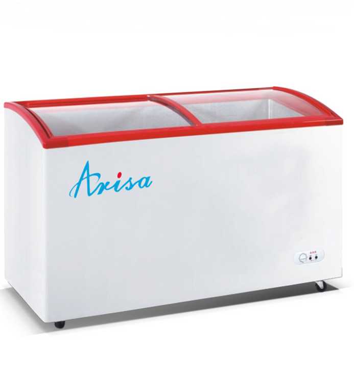 Commercial Double Door Sliding Tempered Glass Chest Freezer