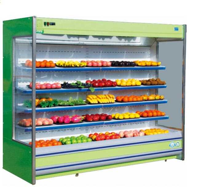 CE approved vertical front open supermarket refrigerator showcase