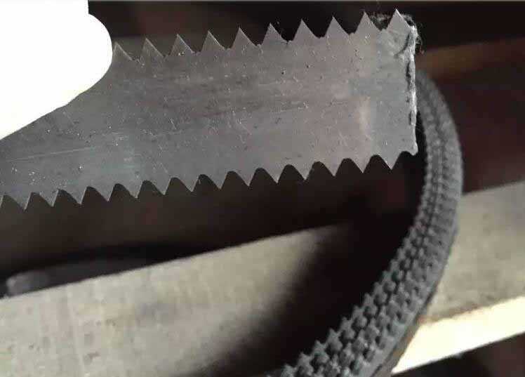 Band saw using for kitchen cleaning sponges