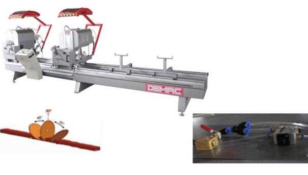 Aluminum and Upvc window door profile double head mitre saw