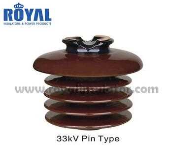 33kV ceramic porcelain pin post porcelain insulator