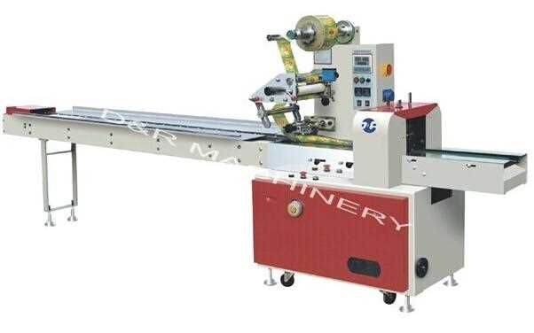 Flow wrapping machine 3KW, automatic small food packing machine