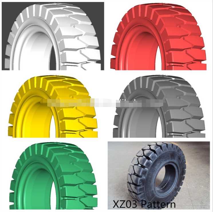 Forklift solid tyre with a rich Natural Rubber tread