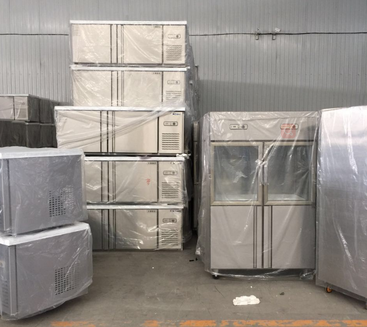 commercial restaurant stainless steel glass door kitchen freezer