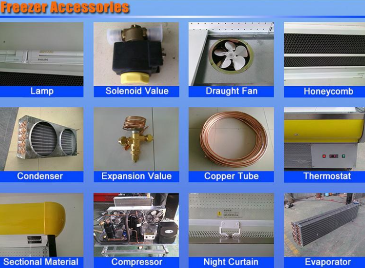 commercial restaurant stainless steel glass door kitchen freezer