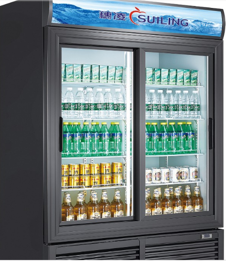 Sliding door glass door cold drink fridge refrigerator LGF-800S