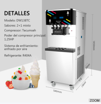 Comercial Maquina de Helado 3 Sabores y 1 Mezclado Bomba de Aire Cascra de Acero Inoxidable Precio de Maquina de Helado Suave