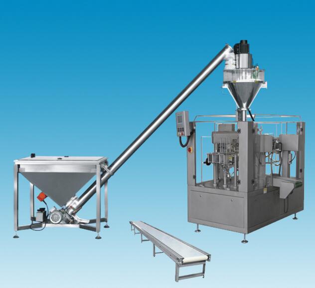 Rotary doypack premade pouch zipper powder packaging machine