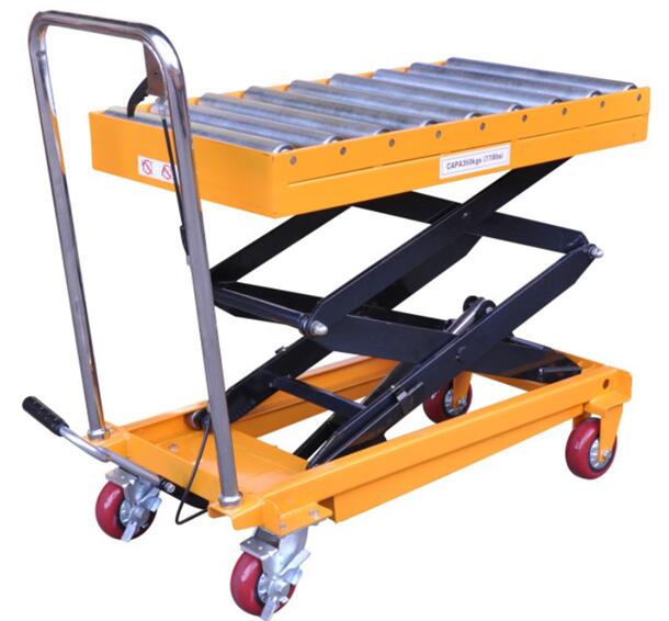 The roller type of load portable folding hydraulic lift table equipment