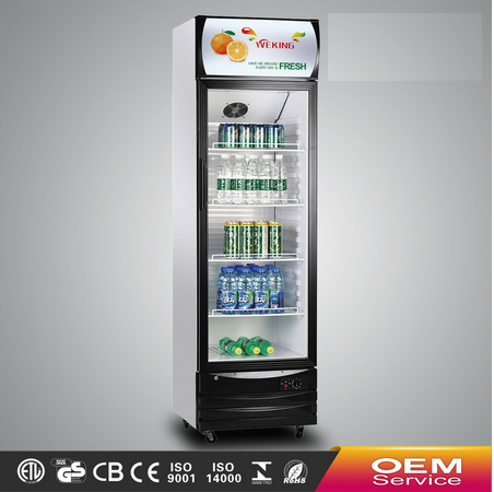 Single door glass display commercial showcase refrigerator