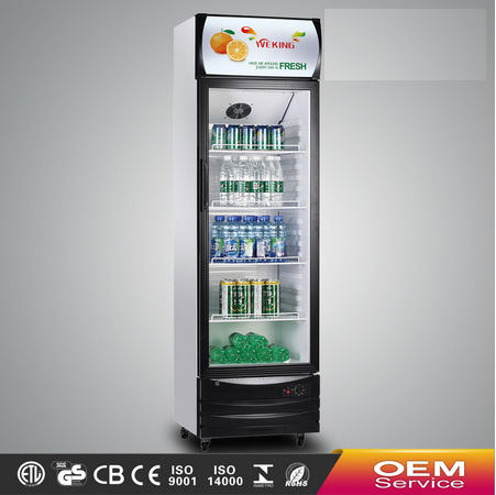 Glass display single door commercial showcase