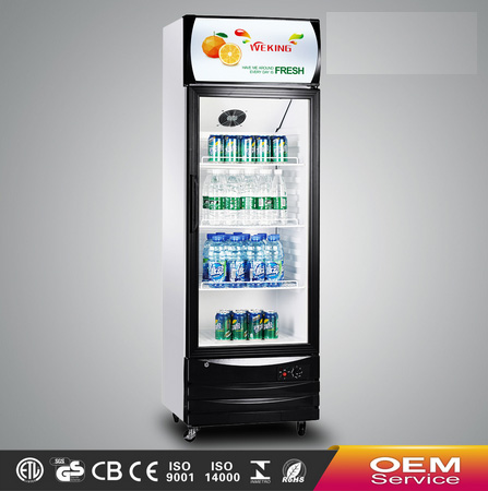 Commercial showcase refrigerator supermarket equipment single door glass display