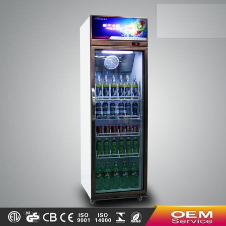 Supermarket equipment commercial showcase single door glass display showcase refrigerator