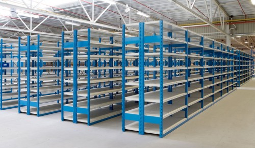 Warehouse storage drive in pallet racking