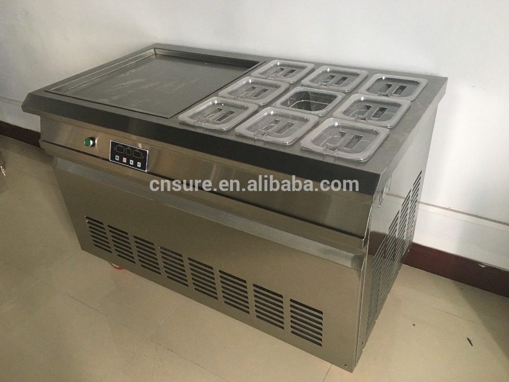 High quality Roll ice cream machine with 8 fruit trays